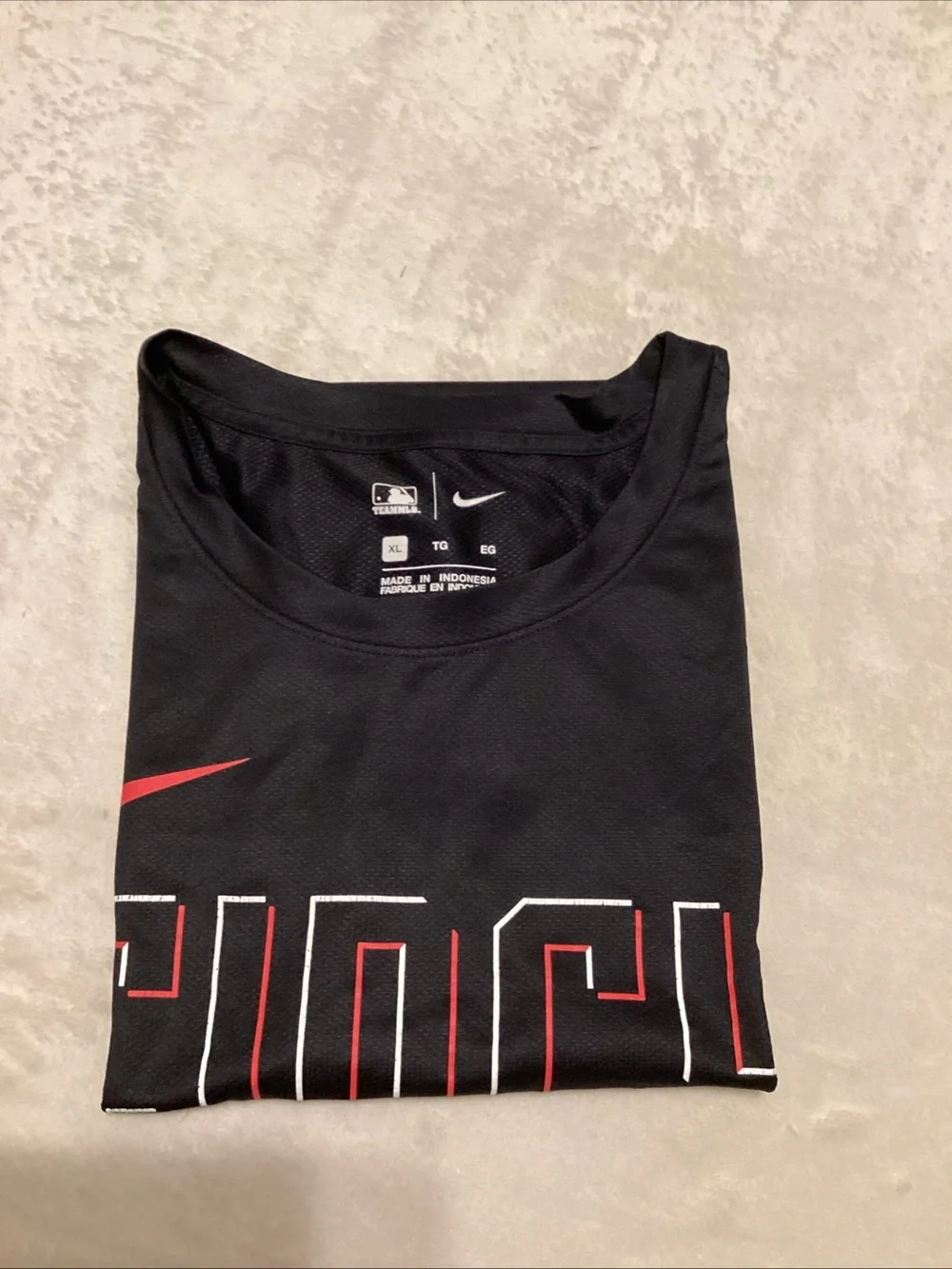 Nike Black Short-Sleeve 'CINCY' Graphic Tee with Red Accents
